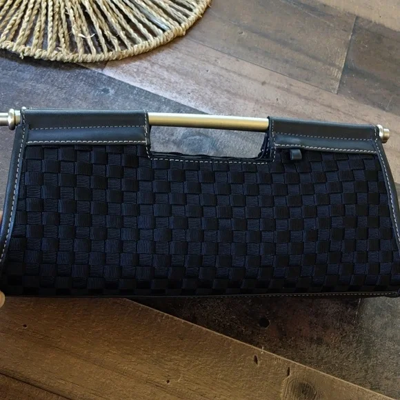 The Sak Black Woven Clutch with Silver Handle - Picture 4 of 8